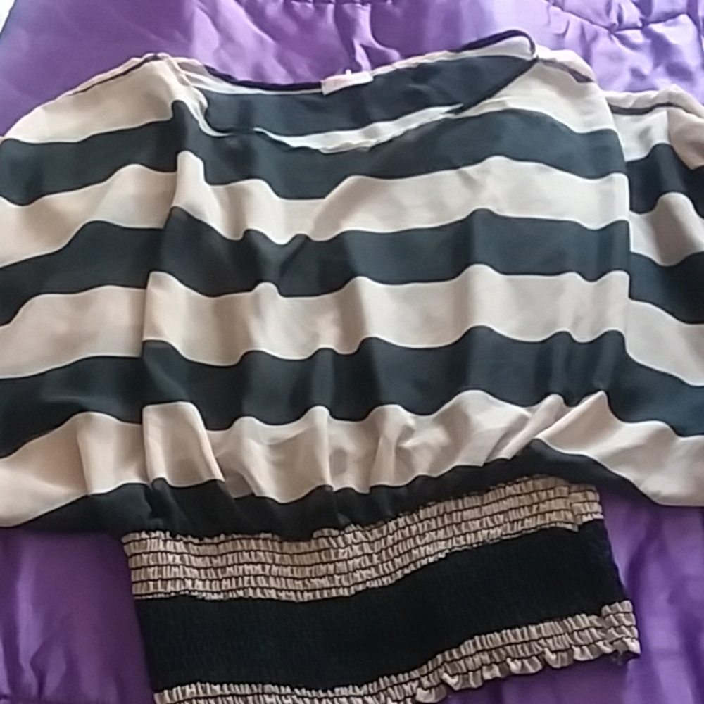 Nice Tan and Black Blouse